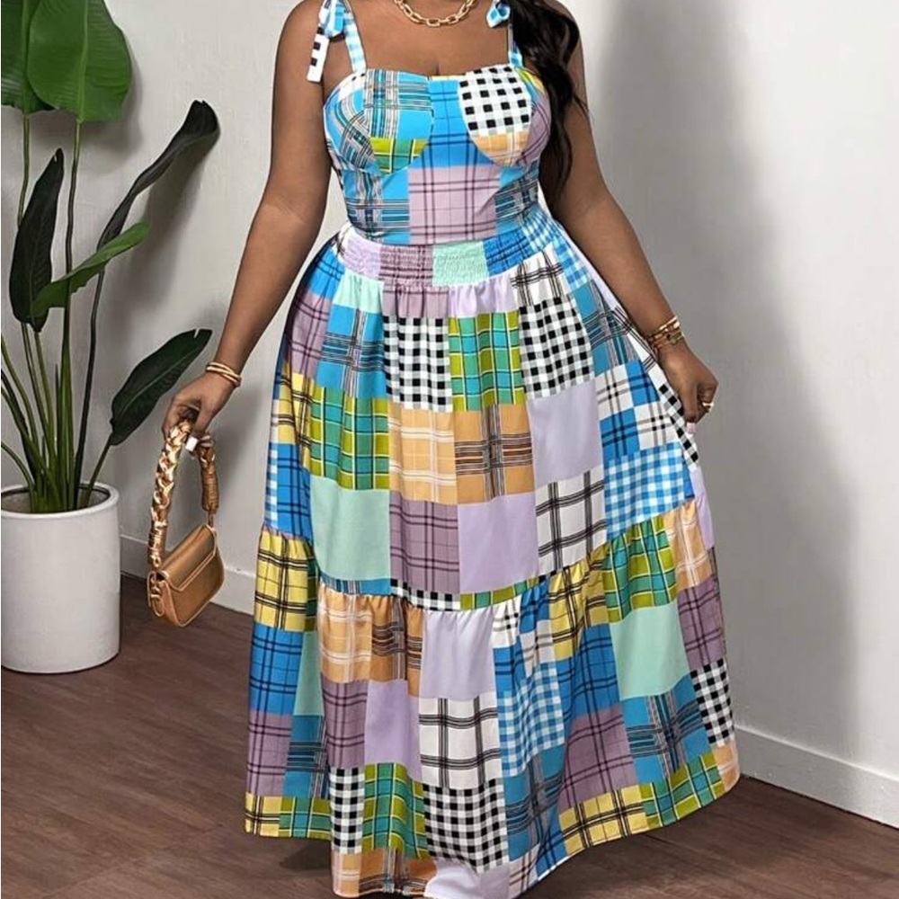 Colorful Patchwork Maxi Dress